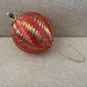 Vintage Hand Made Ribbon Holiday Ornament